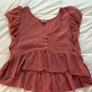 Women's Ruffled Top in Rust by Free People